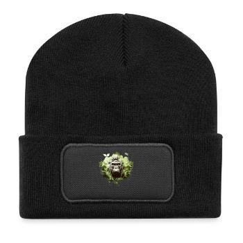 Gorille Jungle Émeraude - Beanie recyclé à patch - noir - Devant