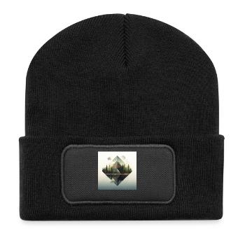 Forest Pyramid and Reflections - Recycled Patch Beanie - black - Front