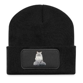 Persian Cat - Recycled Patch Beanie - black - Front
