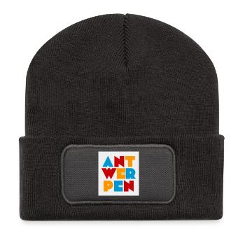 Anvers, Belgique - Beanie recyclé à patch - charbon - Devant