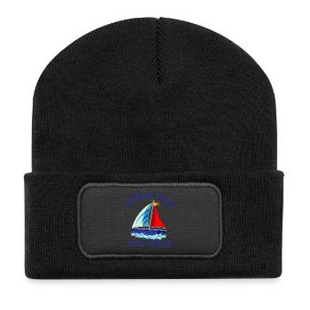 voile, voilier, bateau à voile - Beanie recyclé à patch - noir - Devant