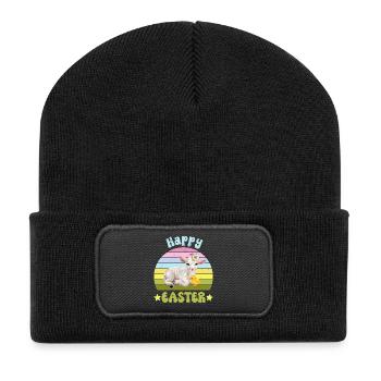 Easter Lamb Sheep - Recycled Patch Beanie - black - Front