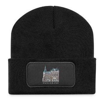 Oldenbourg, Vieille ville, Allemagne Dessin - Beanie recyclé à patch - noir - Devant