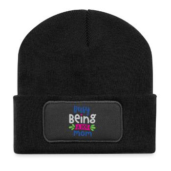 Busy Being a Dog Mom - Recycled Patch Beanie - black - Front