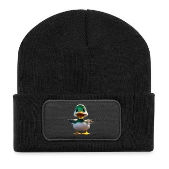 Mascotte du canard à tête verte - Beanie recyclé à patch - noir - Devant