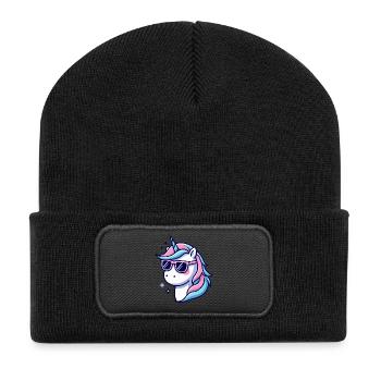 Pastel Neon Unicorn Shades - Recycled Patch Beanie - black - Front