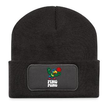 Ping Pong Champion Design Tennis de table et - Beanie recyclé à patch - charbon - Devant