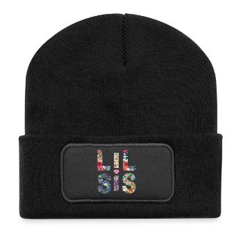 LIL SIS - Sister - Little Sister - Partner Look - Recycled Patch Beanie - black - Front