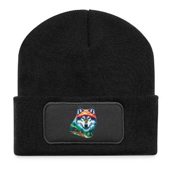 Loup - Beanie recyclé à patch - noir - Devant