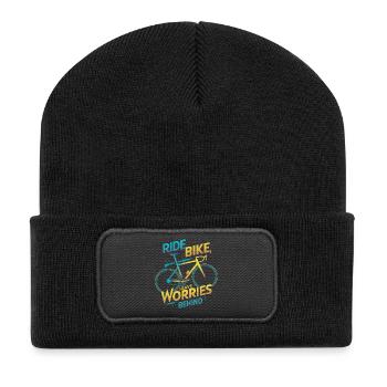 Inspirational Cycling Quote Design - Recycled Patch Beanie - black - Front
