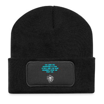 Ich sehe schon seit einiger Zeit aus wie ein Idiot - Recycelte Patch Beanie - Schwarz - Vorne