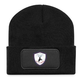 Le roi de la moto, blason écusson gagnant. - Beanie recyclé à patch - noir - Devant