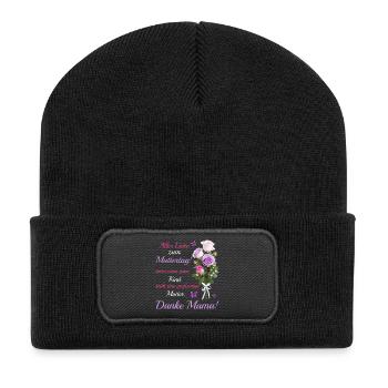 Happy Mother's Day - Recycled Patch Beanie - black - Front