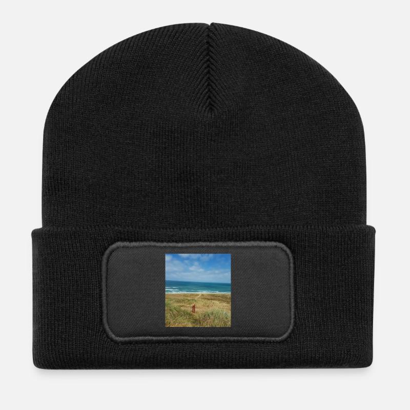 JensJensen - Recycelte Patch Beanie - Schwarz