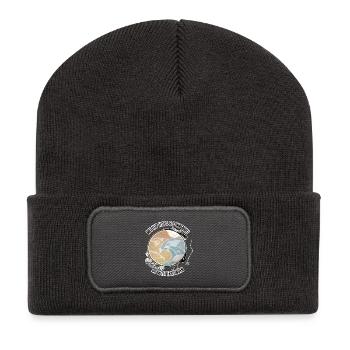Mit Flip Flops & Sonnenschein die Welt erkunden - Recycelte Patch Beanie - Dunkelgrau - Vorne