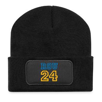Roumanie Rumänien - Beanie recyclé à patch - noir - Devant