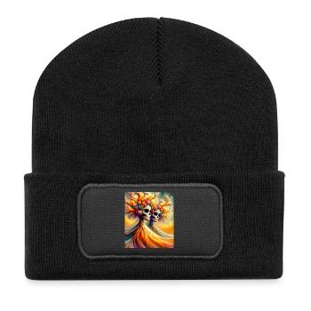 Fancy Floral Skeleton - Recycled Patch Beanie - black - Front