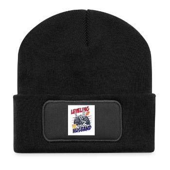 Funny leveling upto husband shirt |New Husband | - Recycelte Patch Beanie - Schwarz - Vorne
