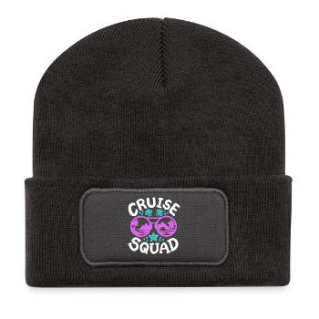 Kreuzfahrt Familien Truppe - Recycelte Patch Beanie - Dunkelgrau - Vorne