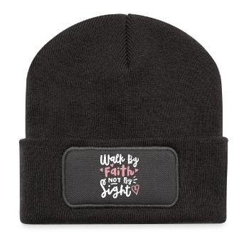 Christlicher Glaube Bibelvers - Recycelte Patch Beanie - Dunkelgrau - Vorne