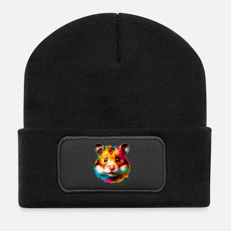 Hamster - Beanie recyclé à patch - noir