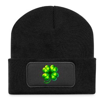 Four-leaf clover - Recycled Patch Beanie - black - Front