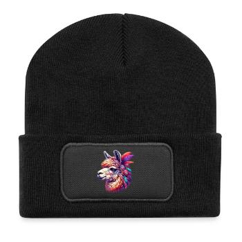 Alpaga - Beanie recyclé à patch - noir - Devant