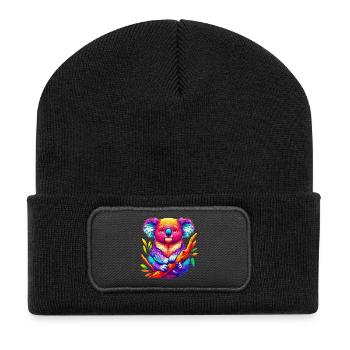 Koala - Recycelte Patch Beanie - Schwarz - Vorne
