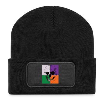 Crâne squelettique - Beanie recyclé à patch - noir - Devant