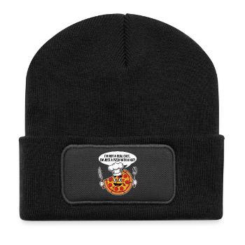 Pizza Chef Humour T-Shirt - Recycled Patch Beanie - black - Front