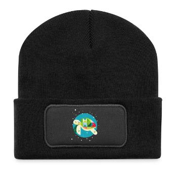 Cute Turtle – Creative Underwater World - Recycled Patch Beanie - black - Front