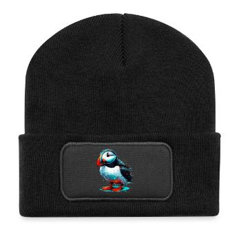 Papageitaucher - Recycelte Patch Beanie - Schwarz - Vorne