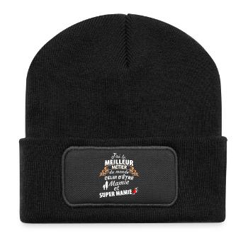 Pride Granny Superheroine - Recycled Patch Beanie - black - Front