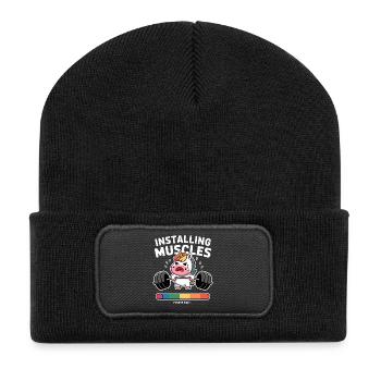 Unicorn Lifts Weights Loading - Recycled Patch Beanie - black - Front