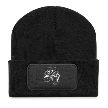 Controller-Kunst im Retro-Gaming-Stil - Recycelte Patch Beanie - Schwarz - Vorne