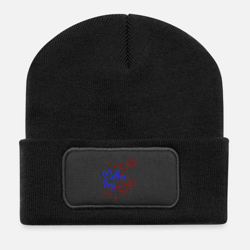 Mother Day Danke für alles - Recycelte Patch Beanie - Schwarz