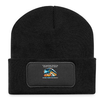 Bus flashy, rêve de chauffeur audacieux - Beanie recyclé à patch - noir - Devant
