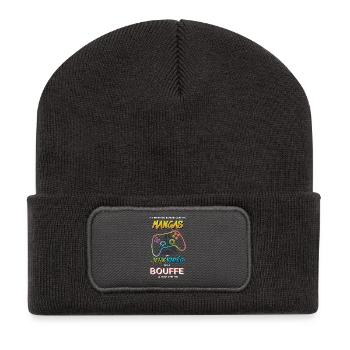 Mangas Jeux Vidéo Néon Bouffe - Beanie recyclé à patch - charbon - Devant