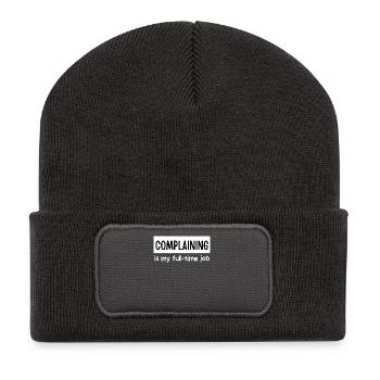 Me plaindre est mon travail à temps plein - Beanie recyclé à patch - charbon - Devant