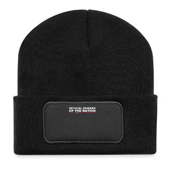 Buveur officiel de la nation - Beanie recyclé à patch - noir - Devant
