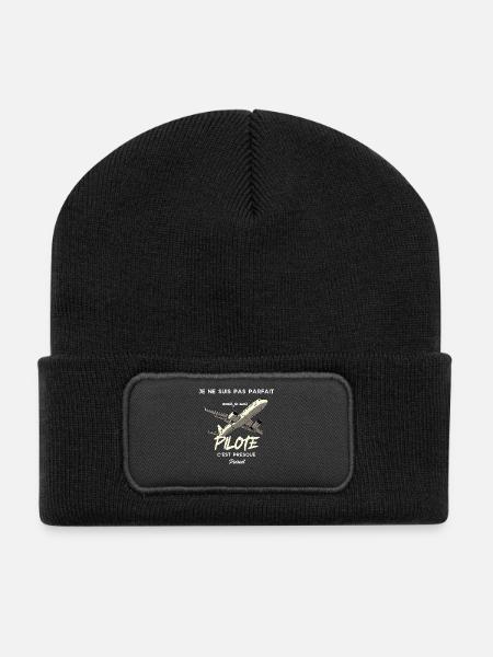 Imperfect but Ready to Fly Pilot - Recycled Patch Beanie - black