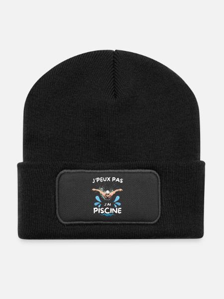 Ich kann es nicht, ich habe einen Swimmingpool - Recycelte Patch Beanie - Schwarz