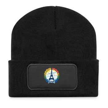 Tour Eiffel de Paris Estampe en laurier - Beanie recyclé à patch - noir - Devant