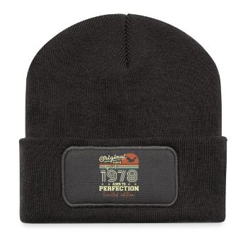 April 1978 Gift | 47th Anniversary April 1978 - Recycled Patch Beanie - dark grey - Front