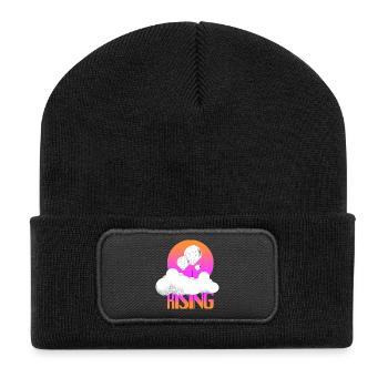 Aufstieg der Ballons im Morgenrot - Recycelte Patch Beanie - Schwarz - Vorne