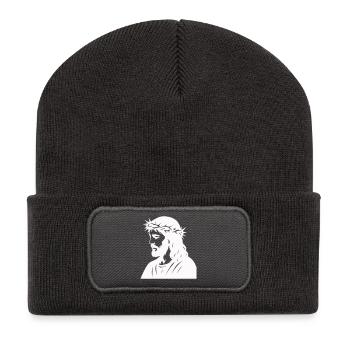 Jésus - Beanie recyclé à patch - charbon - Devant
