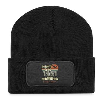Born in June 1951, June 1951, Born June 1951 June 1951 - Recycled Patch Beanie - black - Front