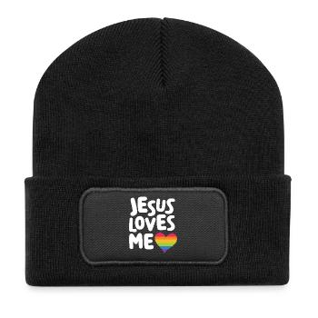 LGBTQ Pride Month - Jesus liebt mich - Recycelte Patch Beanie - Schwarz - Vorne