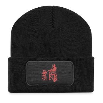 Schädel der Gesetzlosen Autobahn-Gangs Tod von Bikern - Recycelte Patch Beanie - Schwarz - Vorne