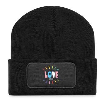 Mois de la fierté LGBT - Love is Love - Beanie recyclé à patch - noir - Devant